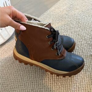 Timberland Brown & Navy Insulated Lace-Up Duck Boots